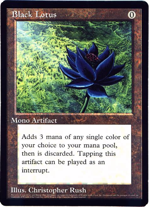 Artist print black lotus magic card